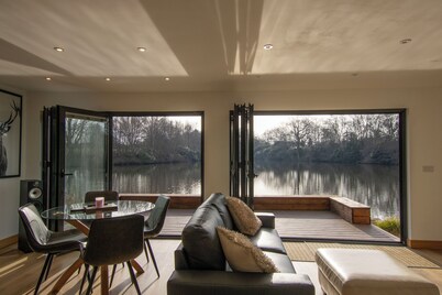 Executive retreat getaway featuring Professional hot tub. Hydropool luxury.