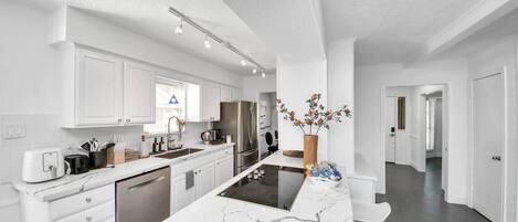 Kühlschrank, Mikrowelle, Ofen, Herdplatte