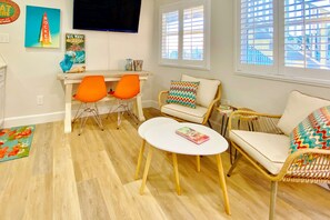 Interior - Retro chic beachfront studio mere steps from sand grilling area and shuffleboard (North Redington Beach)