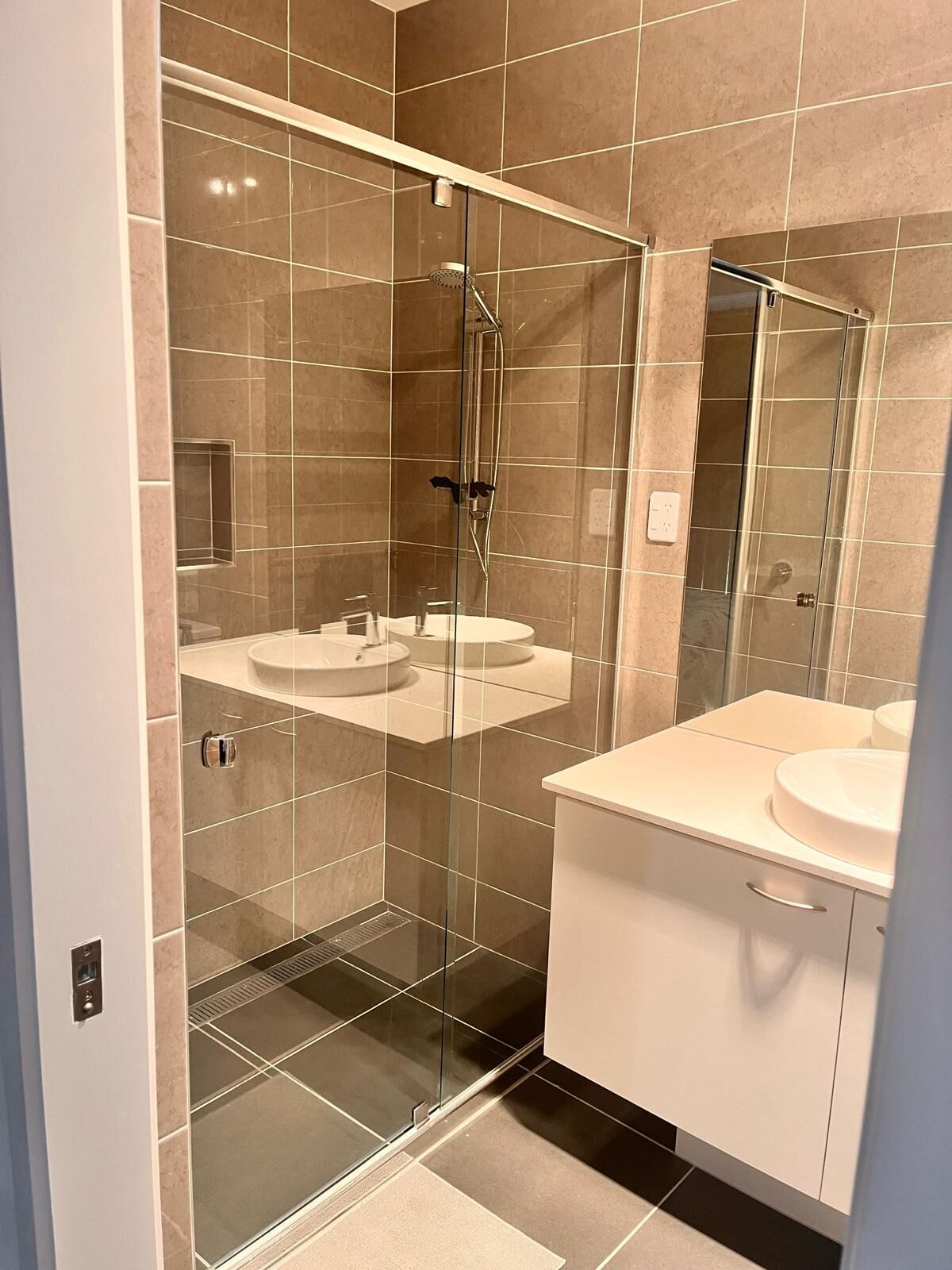 Hair dryer, bidet, towels, soap