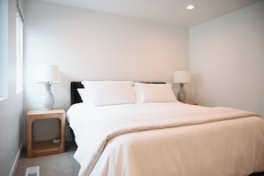 Iron/ironing board, travel crib, free WiFi, bed sheets