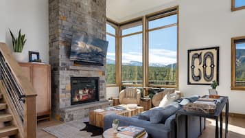 Smart TV, fireplace, video games