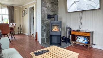 Smart TV y chimenea