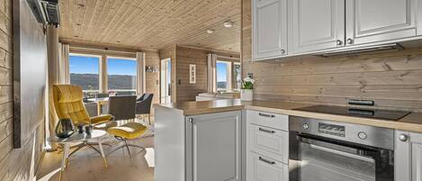 Fridge, oven, dishwasher, coffee/tea maker