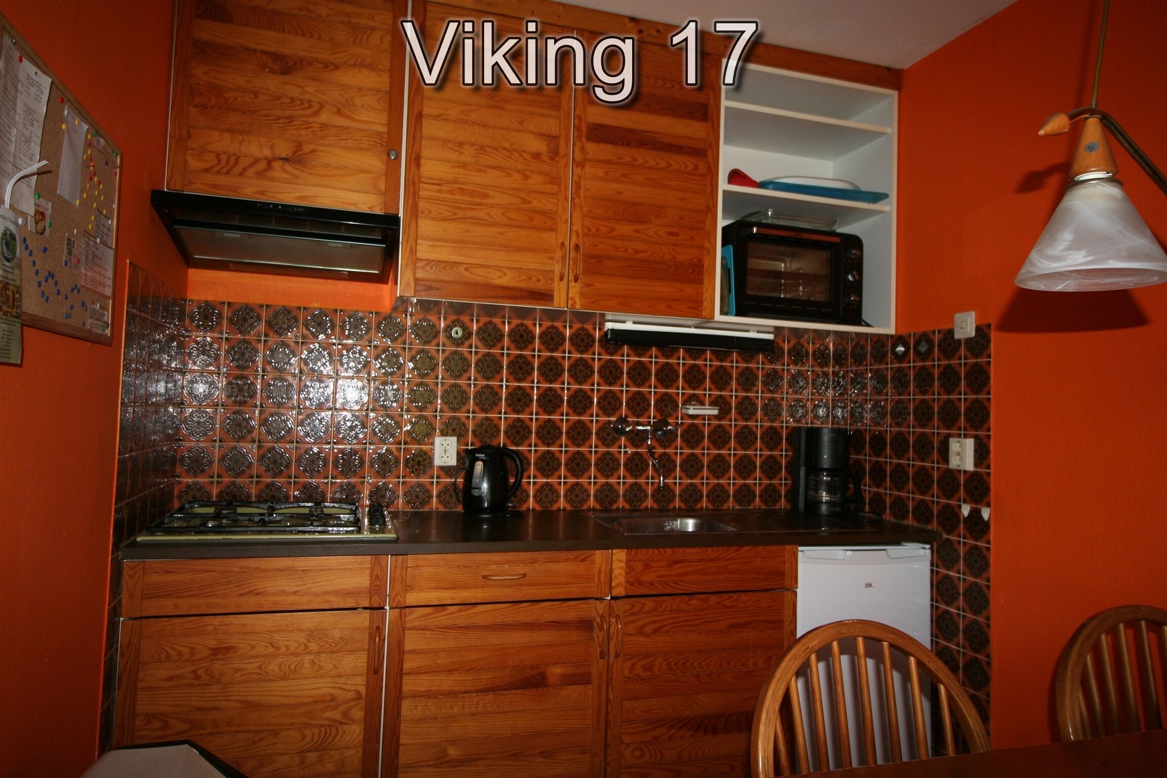 Fridge, oven, stovetop, coffee/tea maker