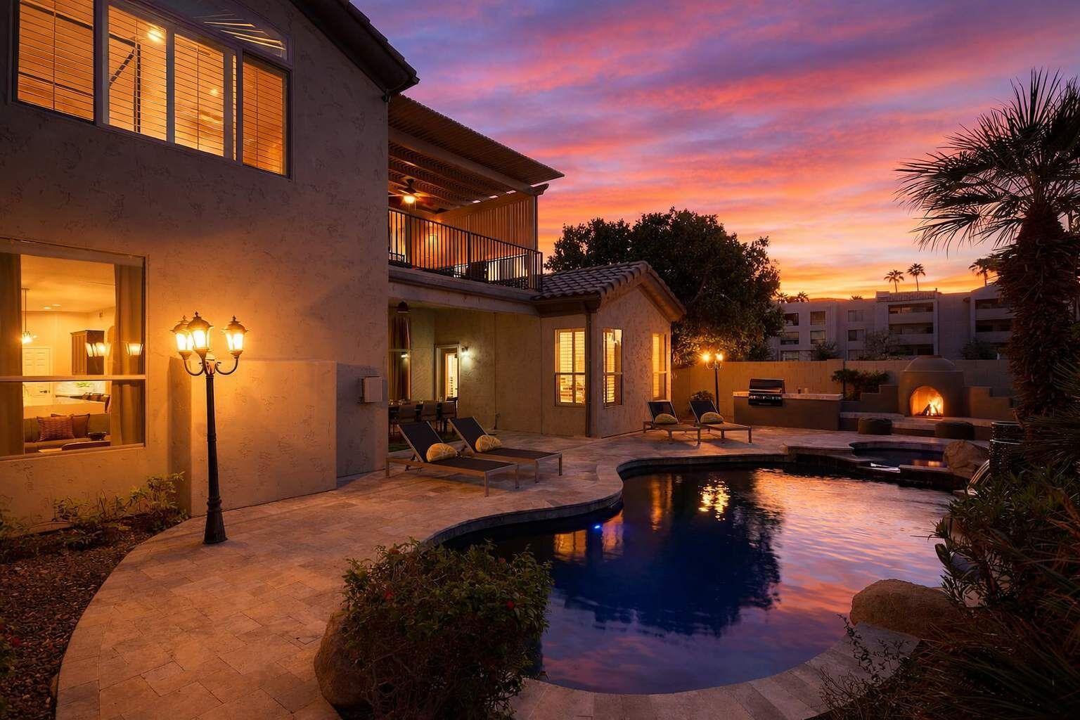 A heated pool