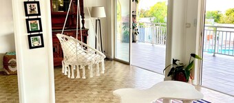 Family home with swimming pool and games room, in central Guadeloupe