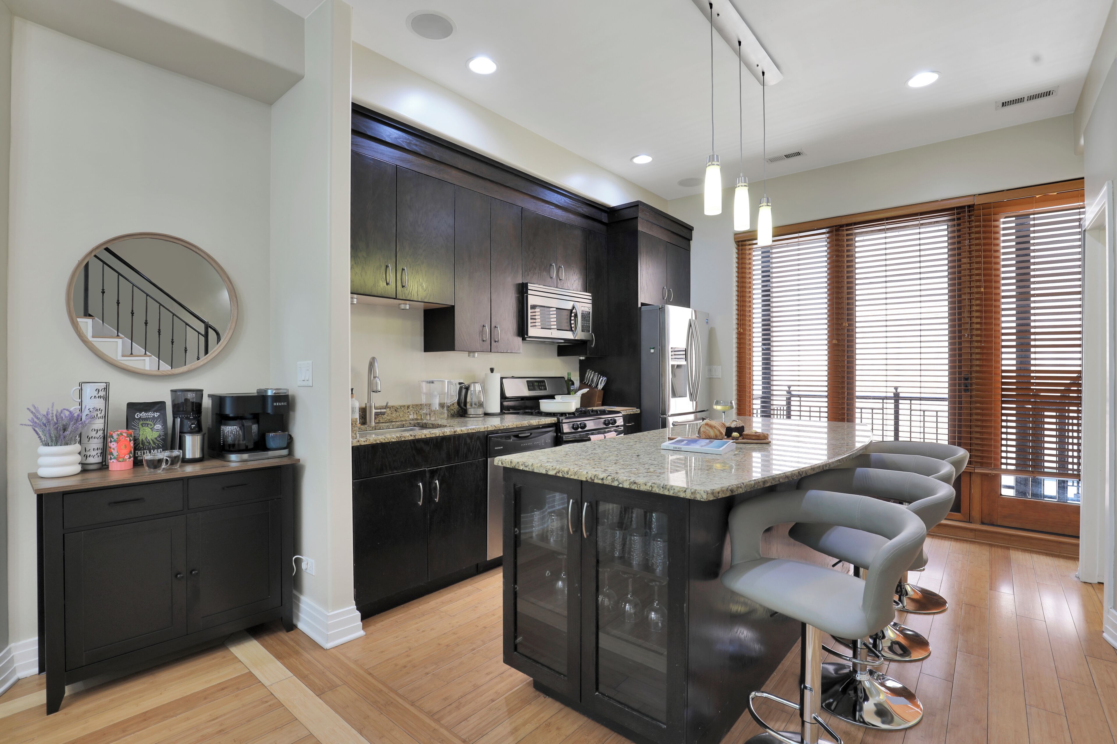 Microwave, oven, stovetop, dishwasher