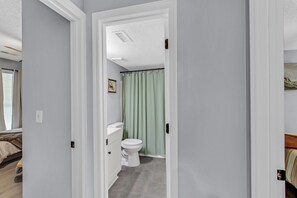 Secadora de cabello, toallas, papel de baño 