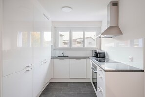 Kühlschrank, Mikrowelle, Ofen, Herdplatte