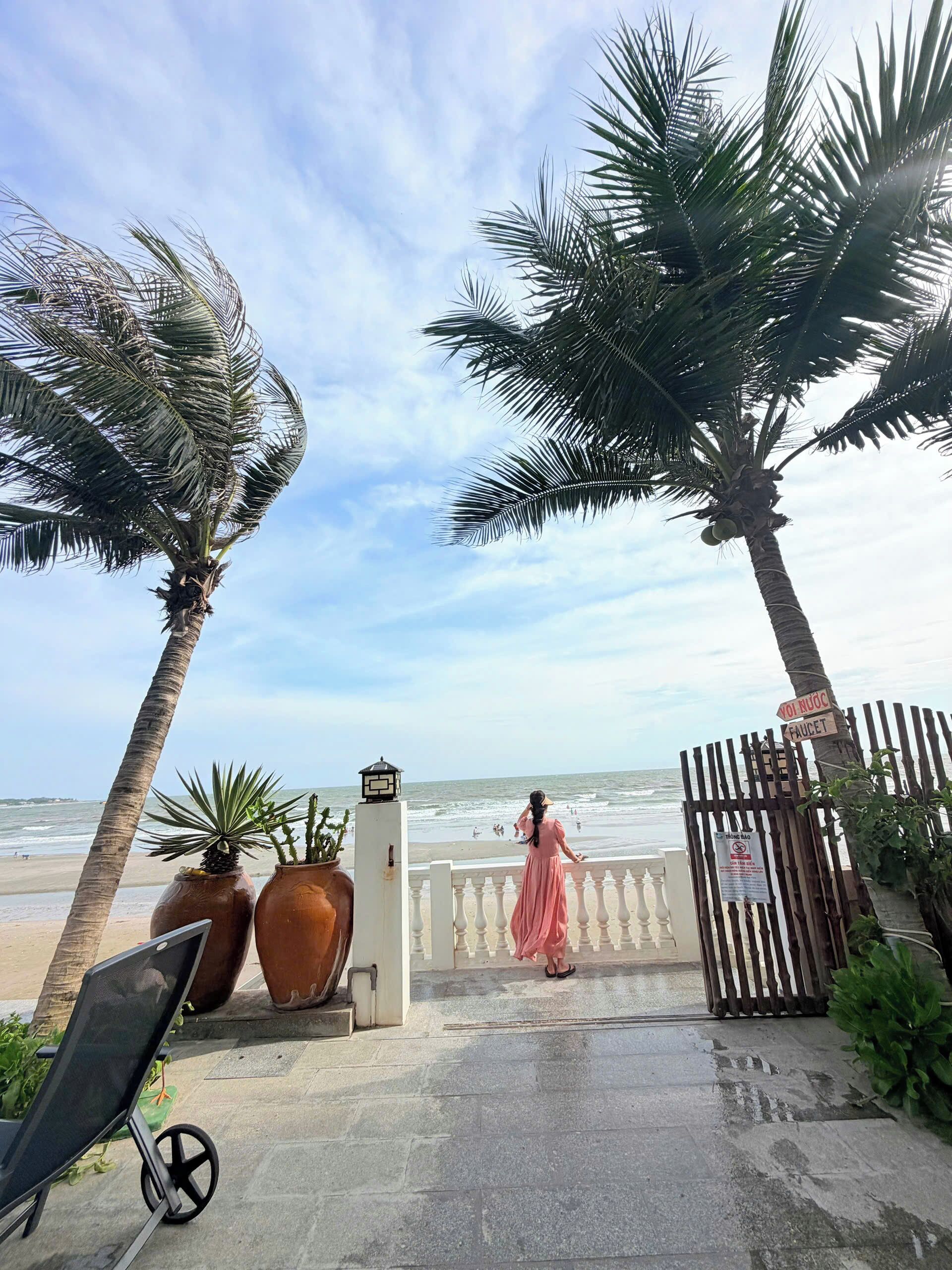 On the beach, beach umbrellas, beach towels, beach massages