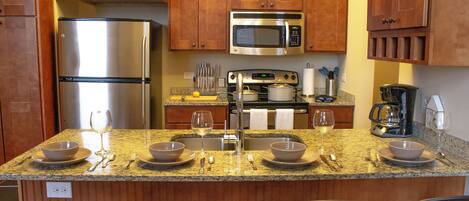 Microwave, oven, stovetop, dishwasher