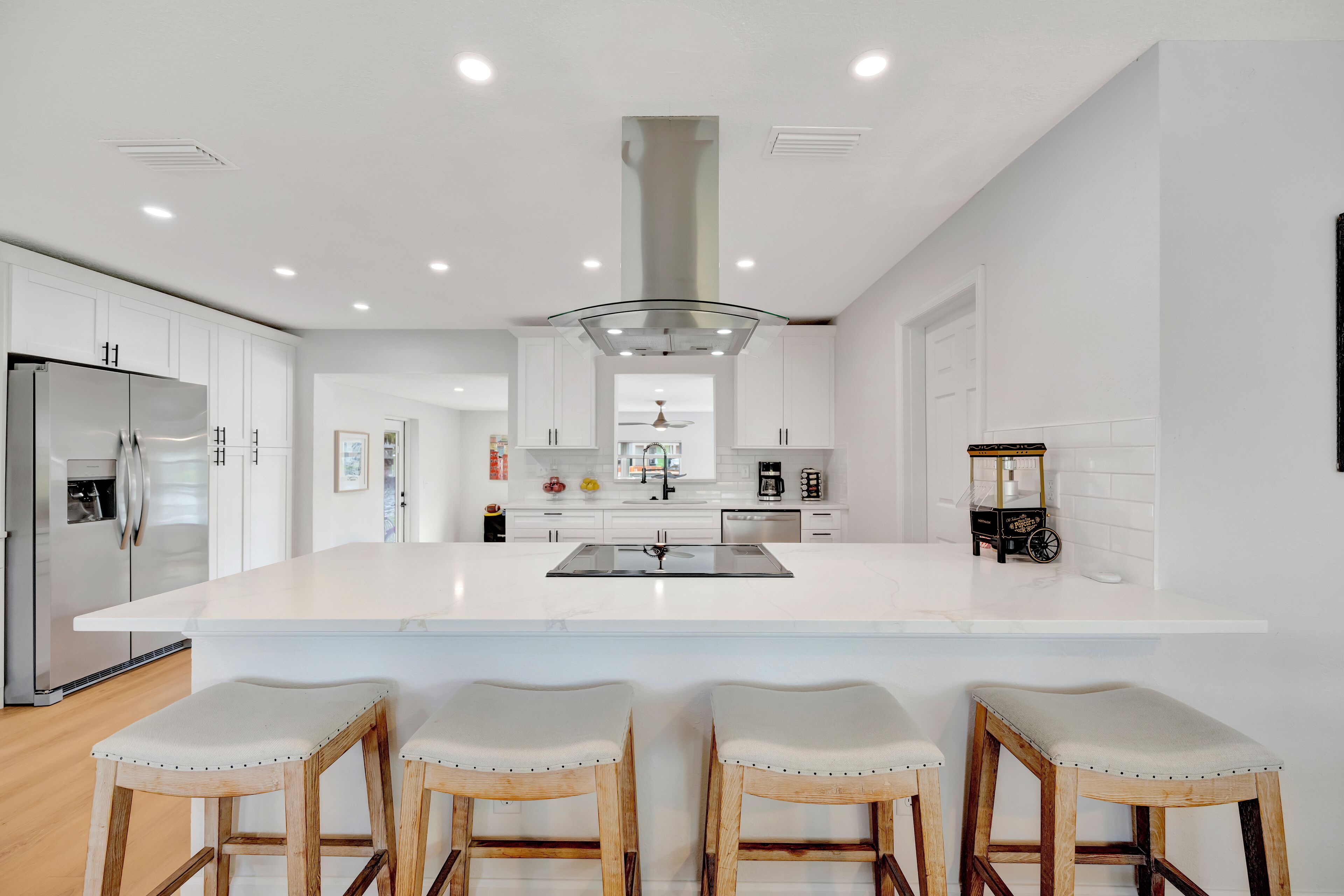 Casa panorámica, 3 habitaciones, patio | Cocina privada