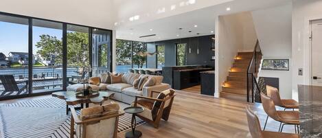 Smart TV, fireplace, video games, offices
