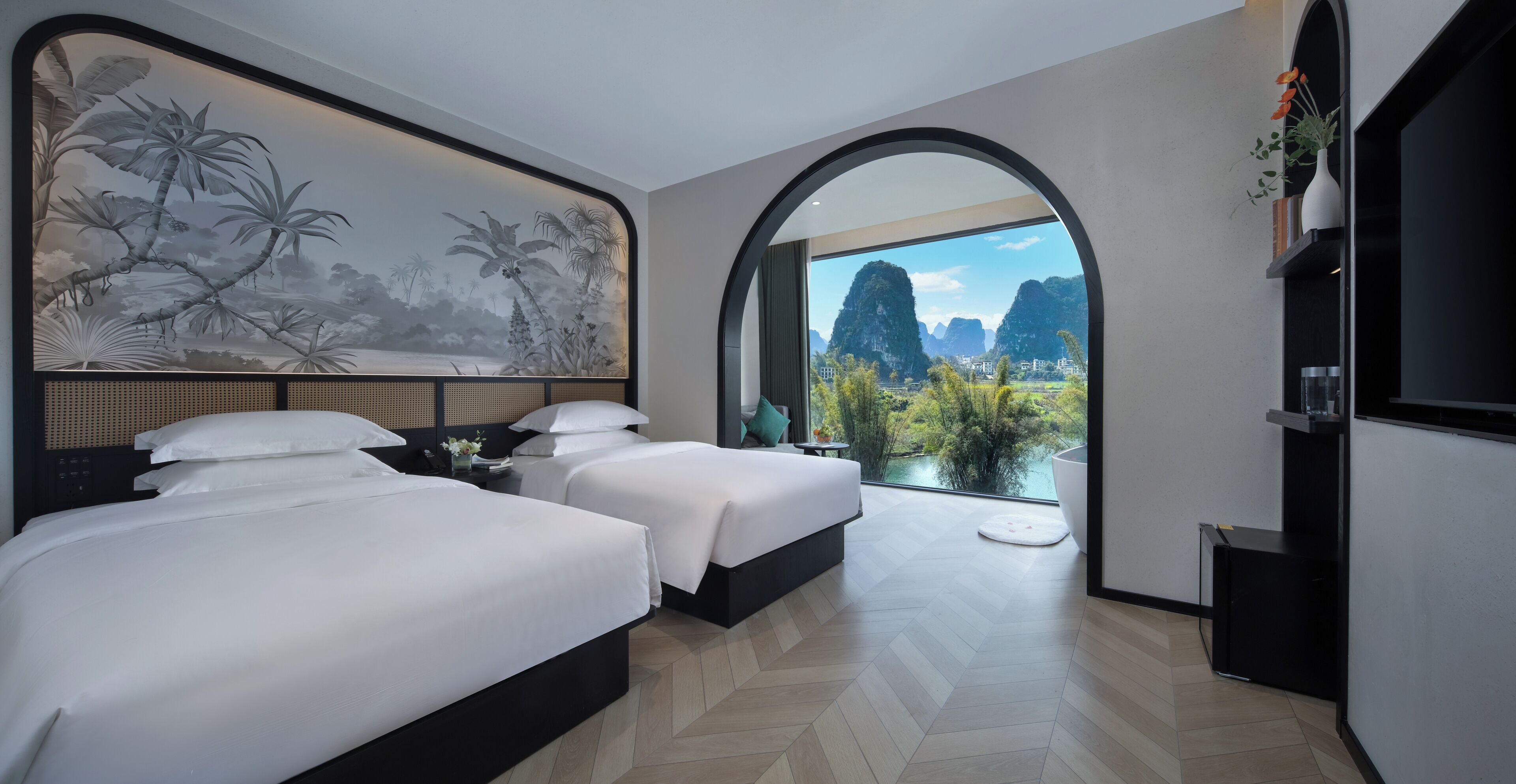 Deluxe Twin Room, River View | Blackout drapes, iron/ironing board, free WiFi