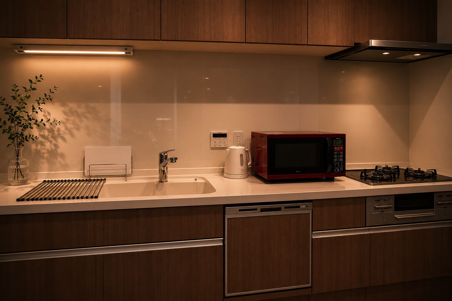 Microwave, oven, stovetop, dishwasher