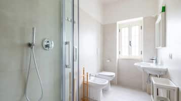 Dusche, Haartrockner, Bidet, Handtücher