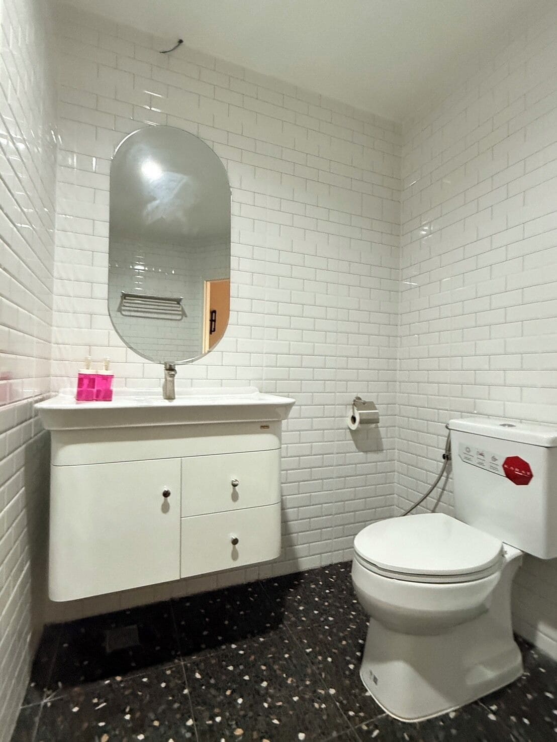 Shower, towels, soap, shampoo