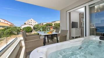 Deluxe Apartment, Balcony, Partial Sea View | Terrace/patio