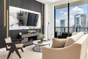 Leilighet, 1 soverom, tilgjengelighetstilpasset, balkong | Oppholdsrom