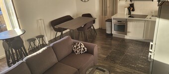 Village house opposite the port and 50 m. from the beach.