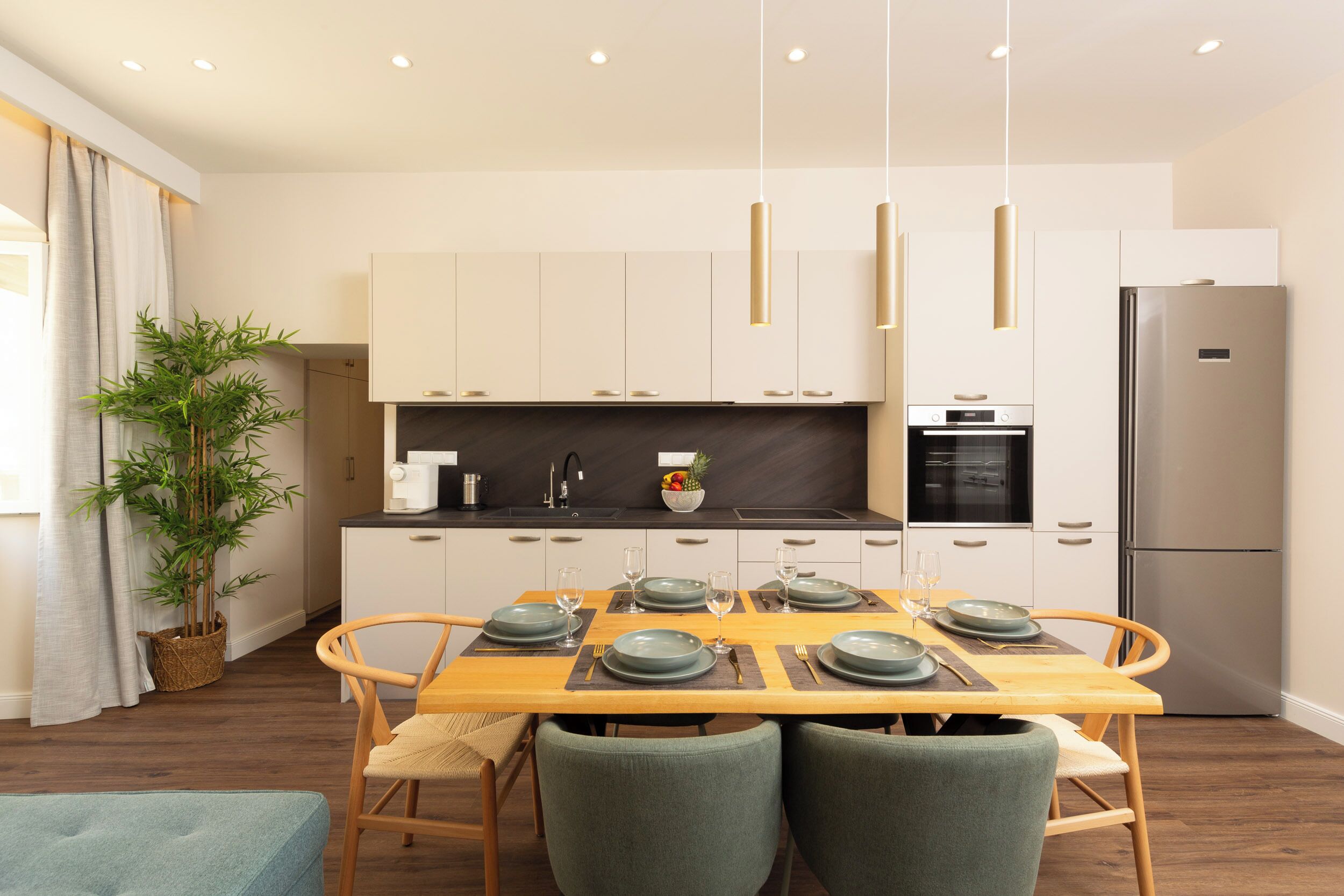 Fridge, oven, stovetop, dishwasher