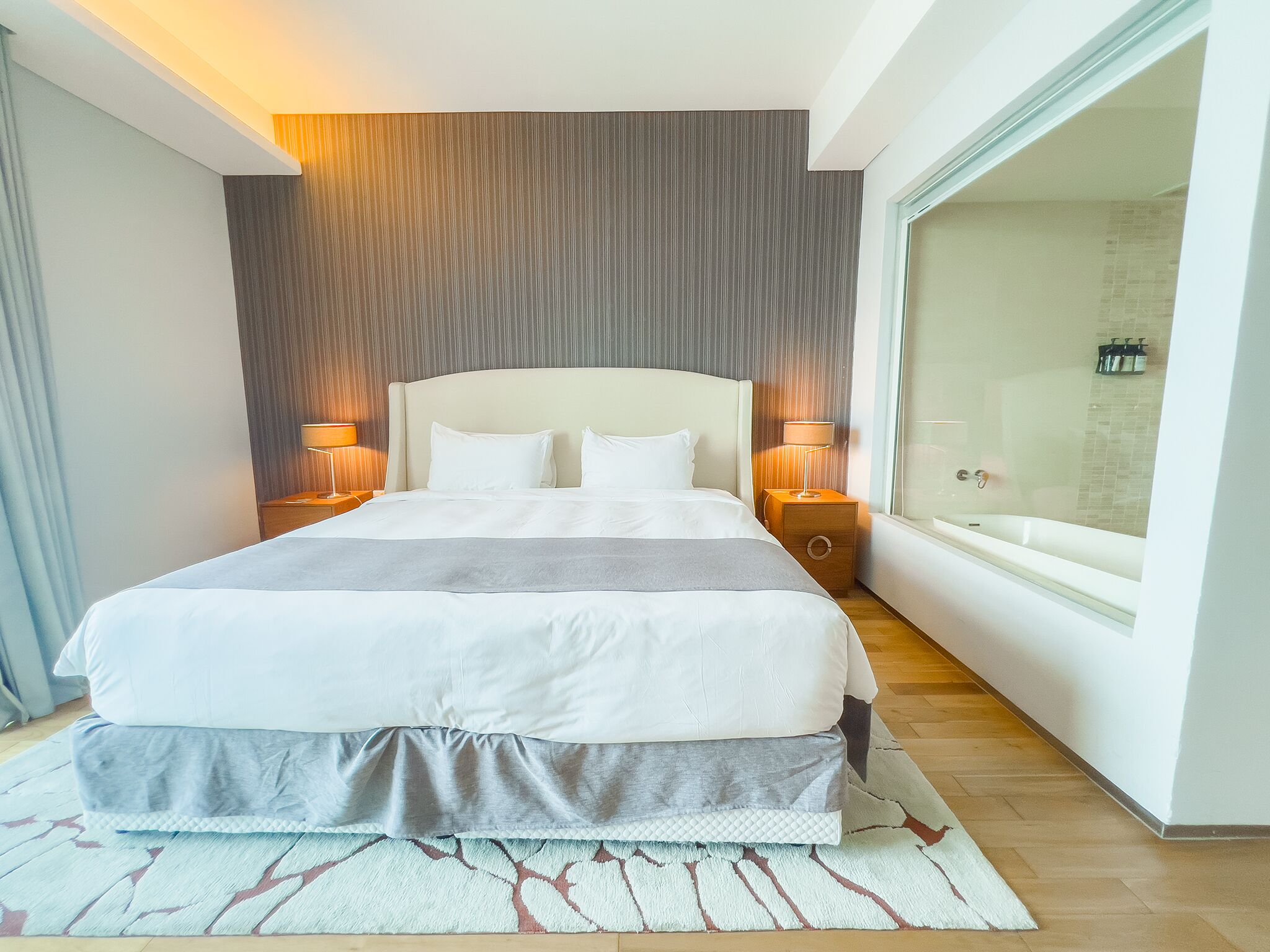 Individually decorated, individually furnished, desk, laptop workspace