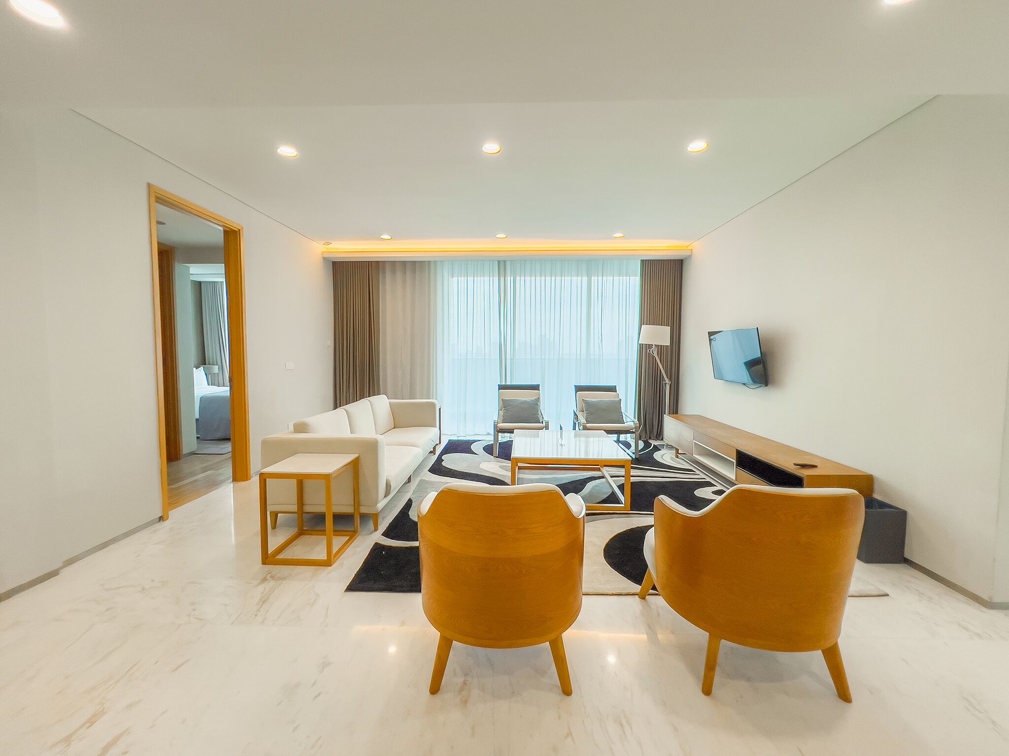 Individually decorated, individually furnished, desk, laptop workspace