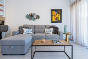 Living area - Charming 1-bedroom Apartment in Gorgeous Lighthouse Beach / Paphos (Paphos)