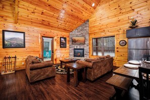 TV, fireplace, video games