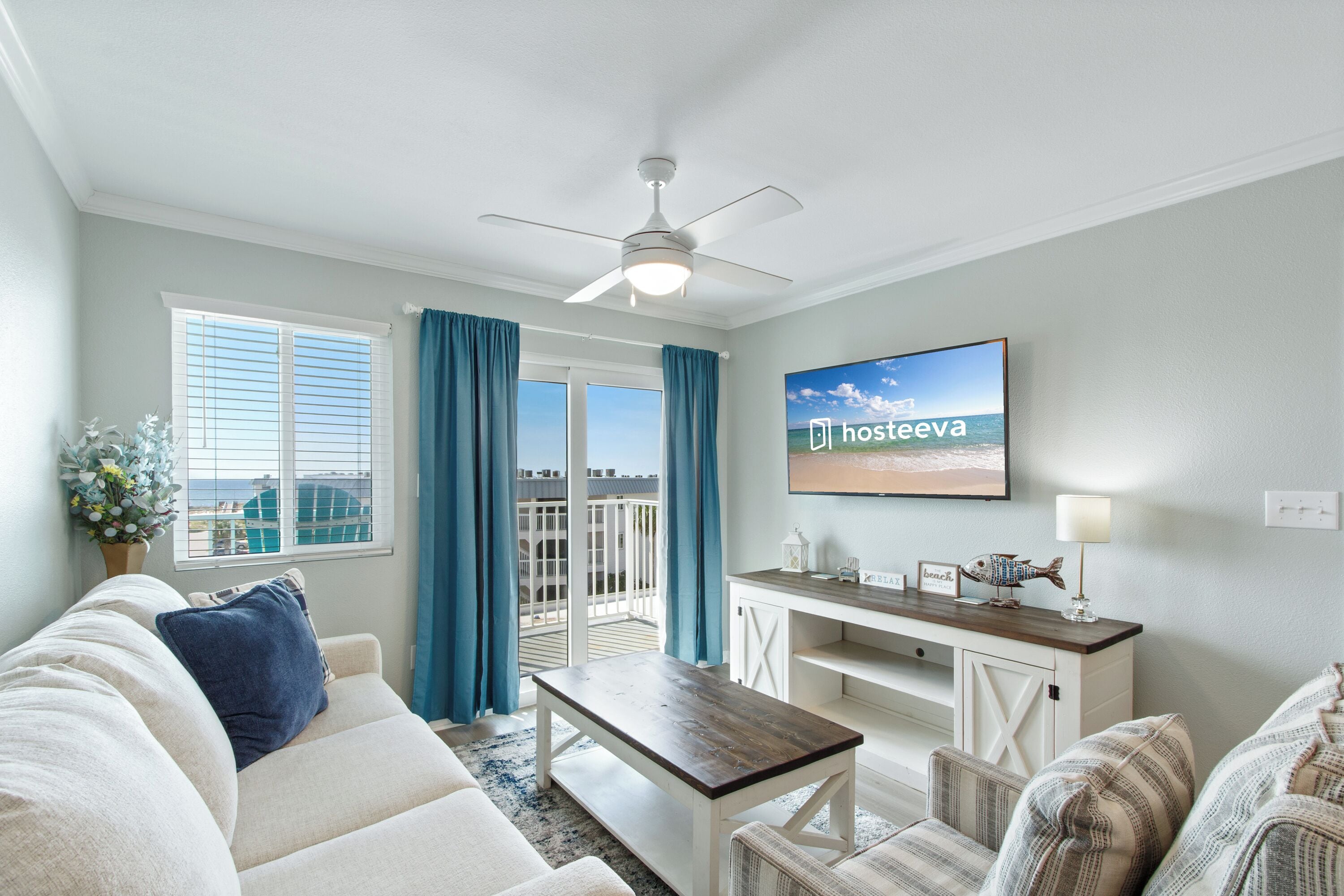 Signature Condo, 2 Bedrooms, Kitchen, Beach View | Living room | 55-inch Smart TV with digital channels