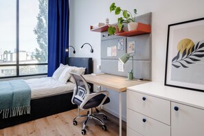 Chambre Double | Bureau, espace de travail pour ordinateur portable, Wi-Fi gratuit