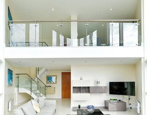Living room - Impressive Beach View Duplex Penthouse (Swansea)