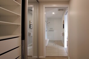 Ducha, secador de pelo y champú