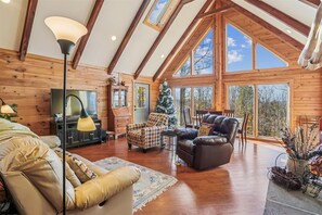 Cheminée, lecteur de DVD, table de tennis de table