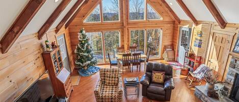 Een open haard, een dvd-speler en een tafeltennistafel