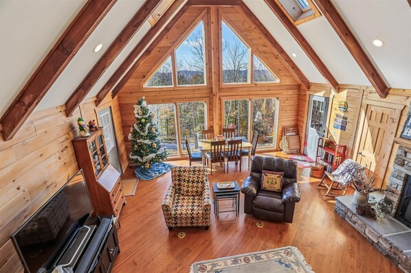 Fireplace, DVD player, ping pong