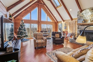 Fireplace, DVD player, ping pong