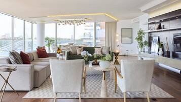 Apartment | Living area | 27-inch Smart TV with cable channels