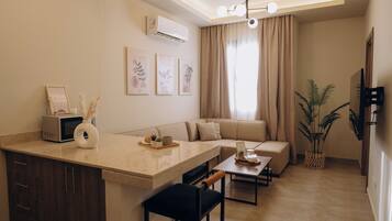 Luxe appartement, 1 slaapkamer | Woonruimte