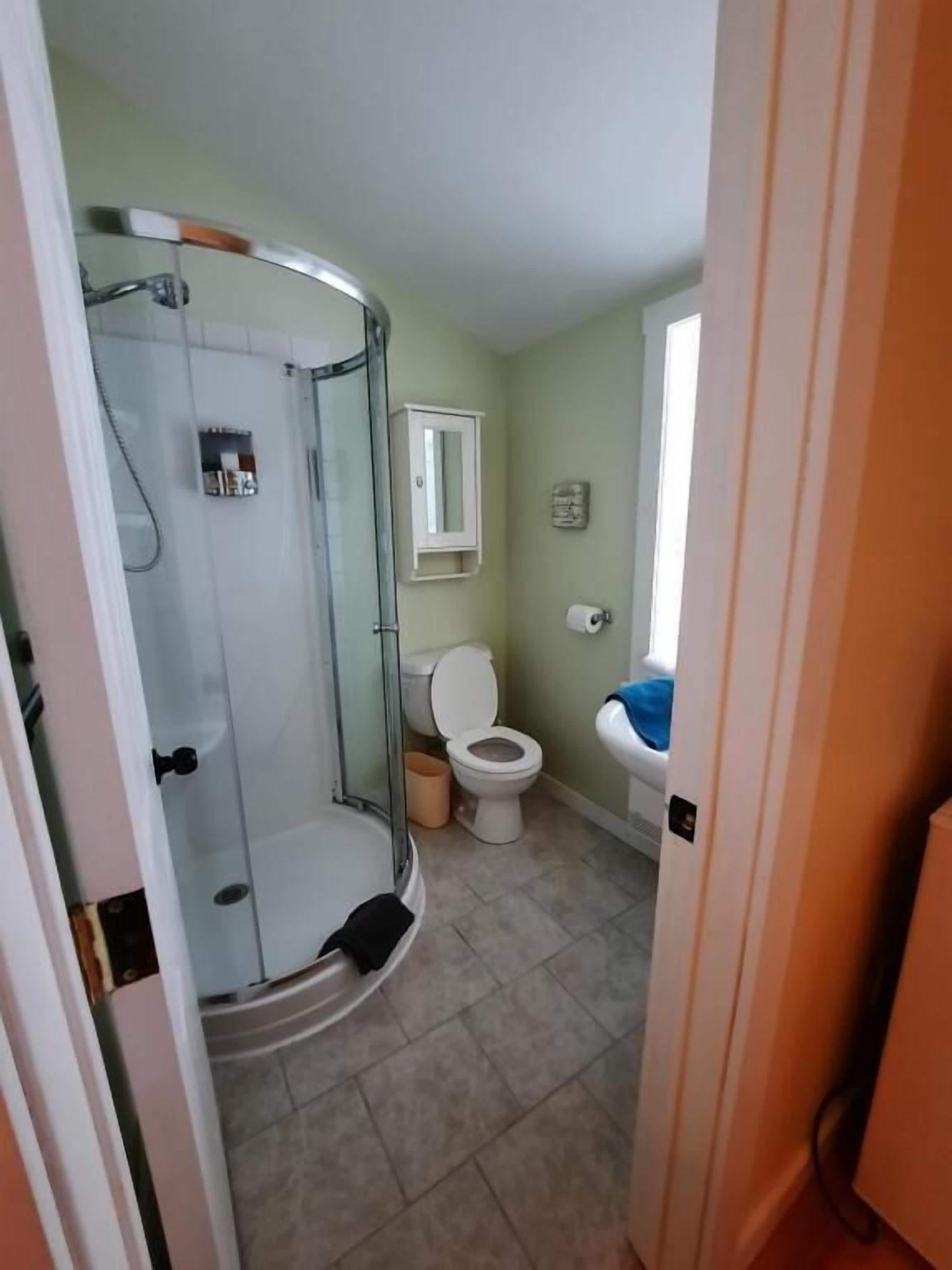Chambre double, Plusieurs lits | Salle de bain | Séchoir à cheveux, serviettes fournies, savon, shampooing