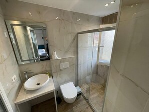 Studio, 1 Bedroom, Balcony, Mountain View | Bathroom - Boutique Central Studio Apartments (Tirana)