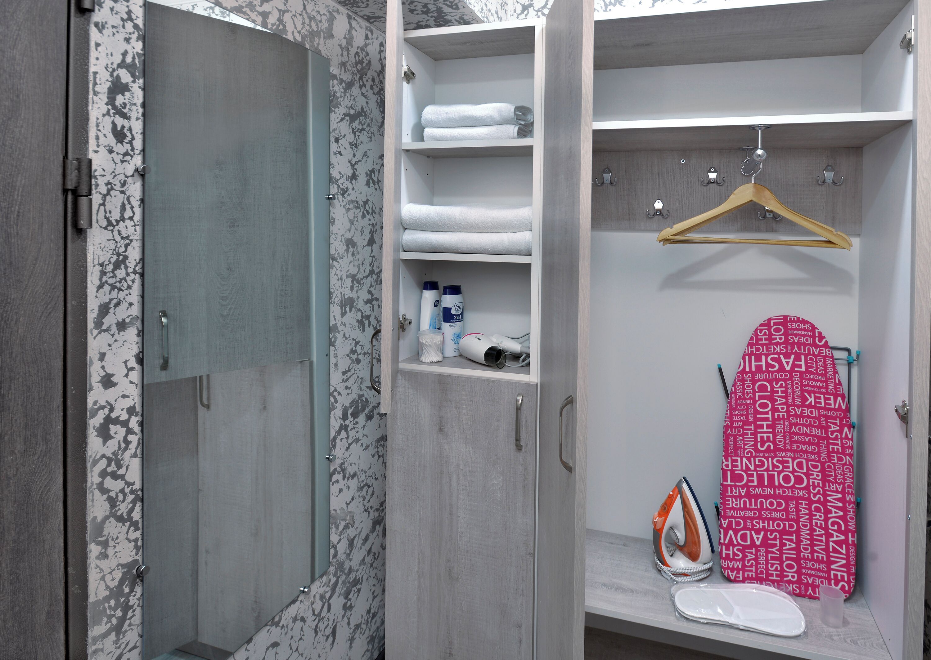 Free toiletries, hair dryer, slippers, towels