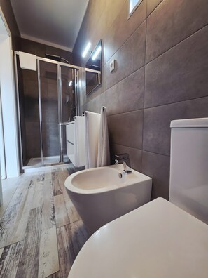 Dusche, Haartrockner, Handtücher