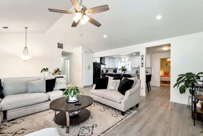 TV, fireplace, offices - Spacious 7BR Family Retreat Near Mall of GA, Sleeps 17 (Buford)