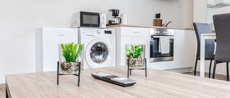 Microwave, oven, stovetop, electric kettle