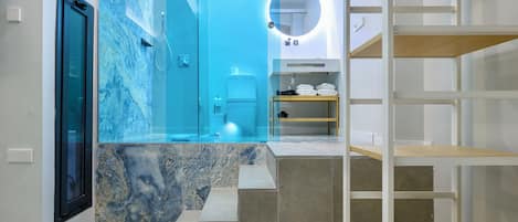Studio, vue sur la cour intérieure | Salle de bain