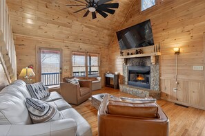 Télévision, cheminée