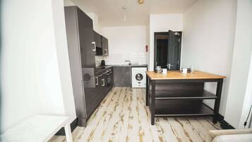 Fridge, microwave, stovetop, toaster