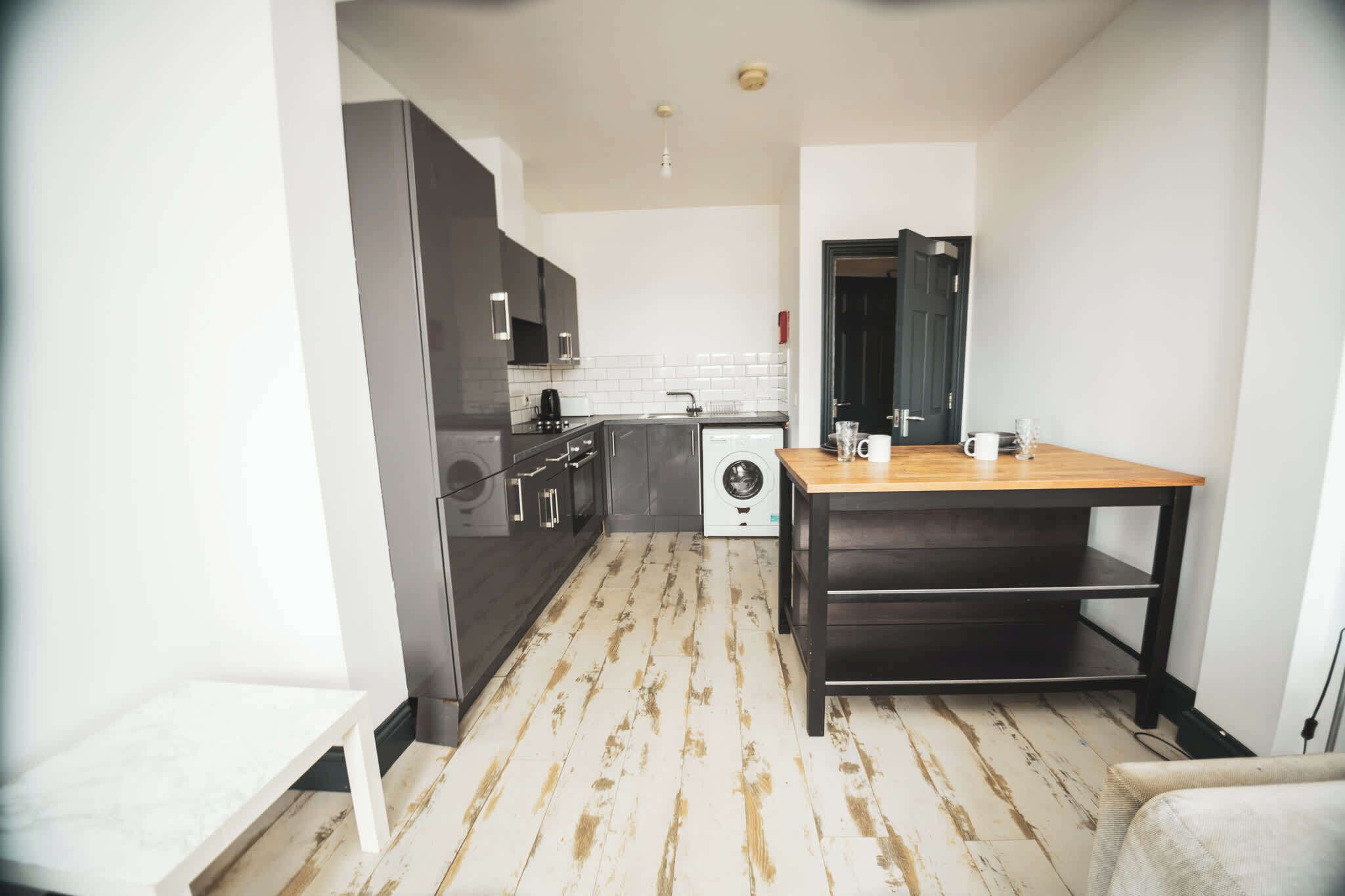 Fridge, microwave, stovetop, toaster